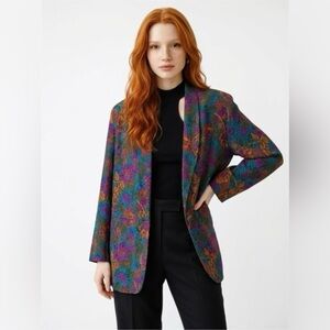 VINTAGE MICHELLE STUART STUDIO PAISLEY BLAZER, SIZE MEDIUM